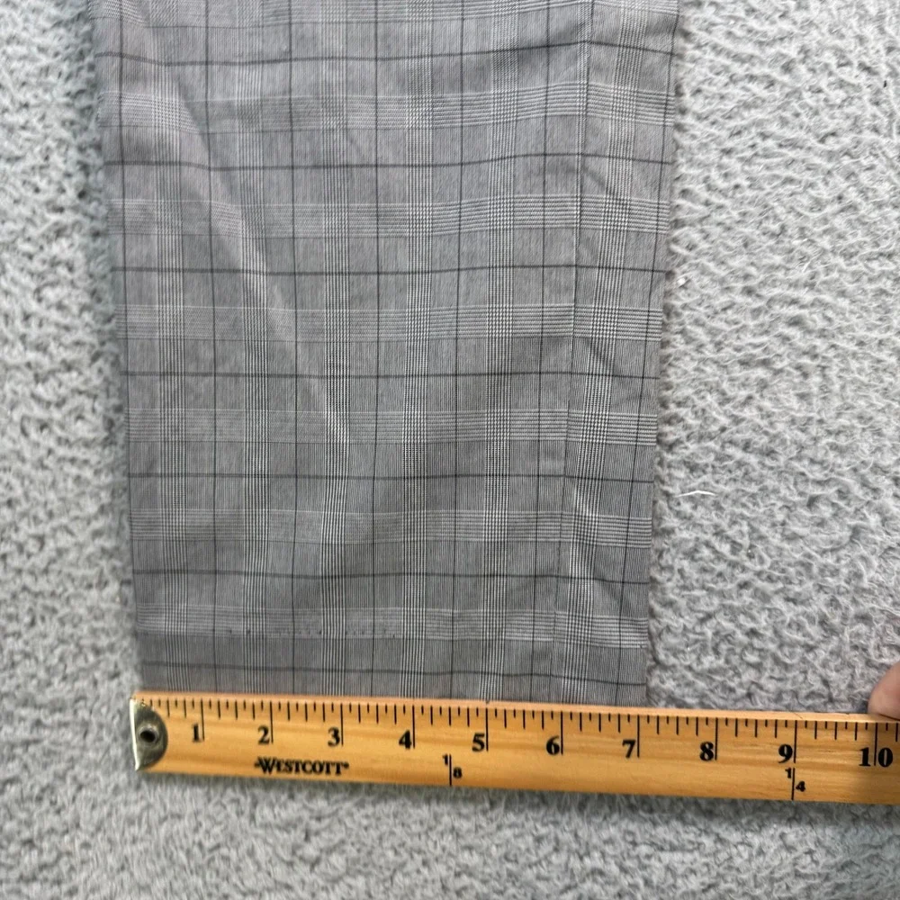 Banana Republic Slim Fit Glen Plaid Chino Pants Mens 33x33 Gray Blue Stretch